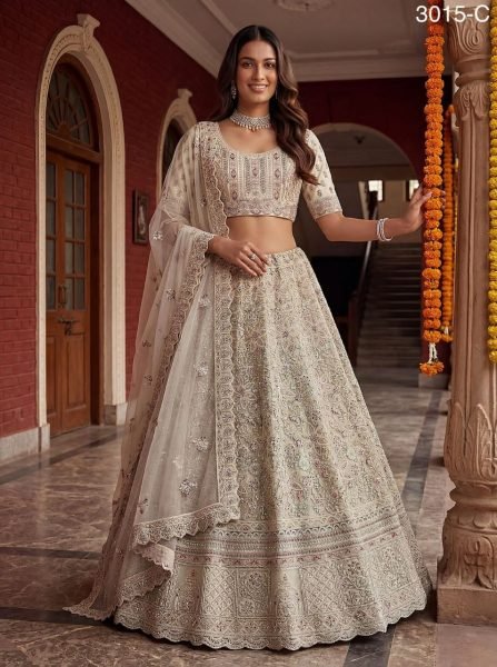 Ornate White Grand Flair Bridal Lehenga with Sequins and Diamond Work for Women Bridal Lehenga Choli