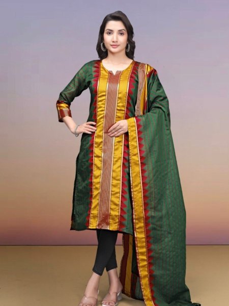 Orvexa Green Cotton Kurti with Dupatta for Family Functions Cotton Kurtis Wholesale