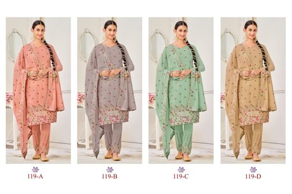 OS  119 Heavy Georgette With Embrodery Suit Collection  Churidar Salwar Suits Wholesale