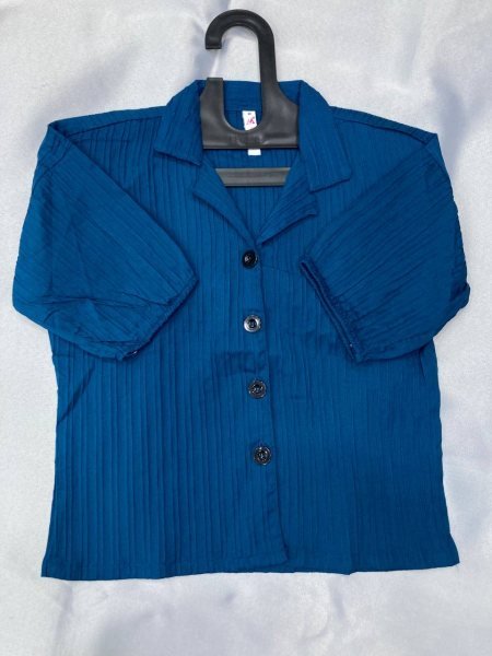 Oversized Vertical Stripe Casual Shirt Breezy Cotton Blend Top for Everyday Style Western Ladies Top Wholesale