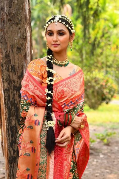 Paithani Patola Silk Printed Blend Saree Patola Silk Sarees Wholesale