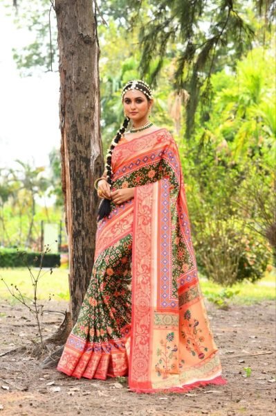 Paithani Patola Silk Printed Blend Saree Patola Silk Sarees Wholesale