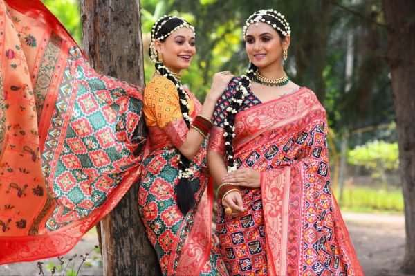 Paithani Patola Silk Printed Blend Saree Patola Silk Sarees Wholesale