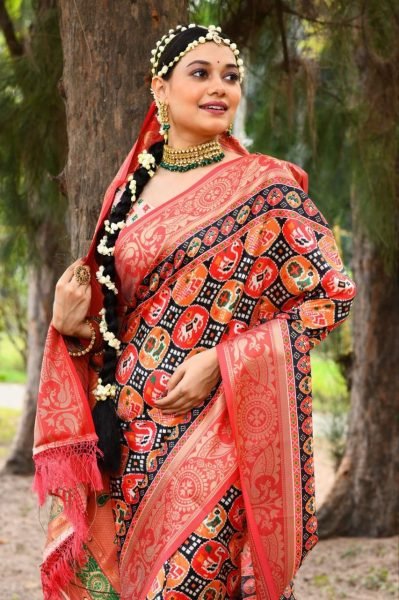 Paithani Patola Silk Printed Blend Saree Patola Silk Sarees Wholesale