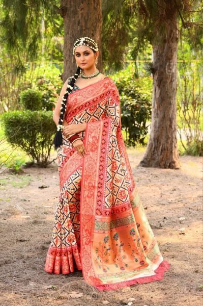 Paithani Patola Silk Printed Blend Saree Patola Silk Sarees Wholesale