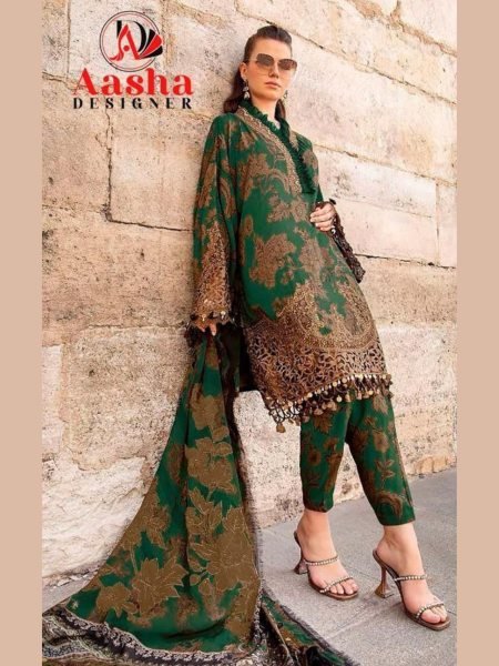 Pakistani Designer Patch Work Cotton Suit with Tassels and Chiffon Dupatta Salwar Kameez