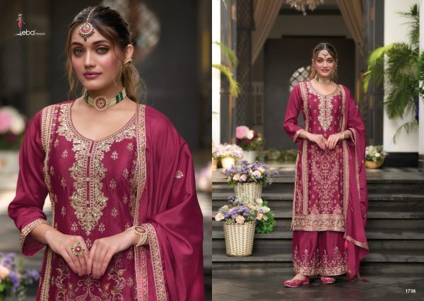 Pakistani Embroidered Chinon Suit Stitched Pink Salwar Kameez Ready to Wear Wholesale Price Designer Plazzo Salwar Suits Wholesale