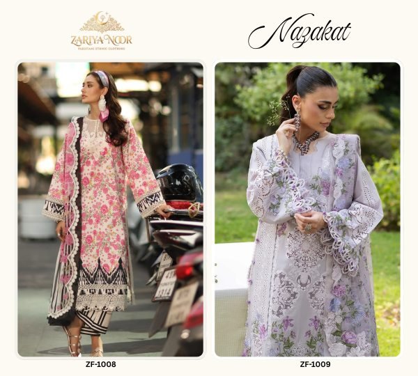 Pakistani Purple Lawn Kurti Bottom Dupatta Set with Designer Printed Heavy Lawn Fabric Pakistani Suits Wholesale