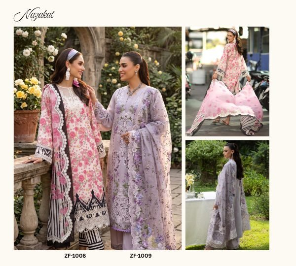 Pakistani Purple Lawn Kurti Bottom Dupatta Set with Designer Printed Heavy Lawn Fabric Pakistani Suits Wholesale