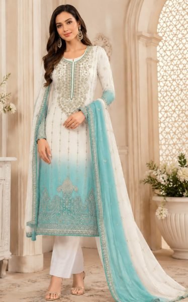 Pakistani Salwar Kameez Designer Outfit with Heavy Embroidery and Matching Dupatta Churidar Salwar Suits Wholesale