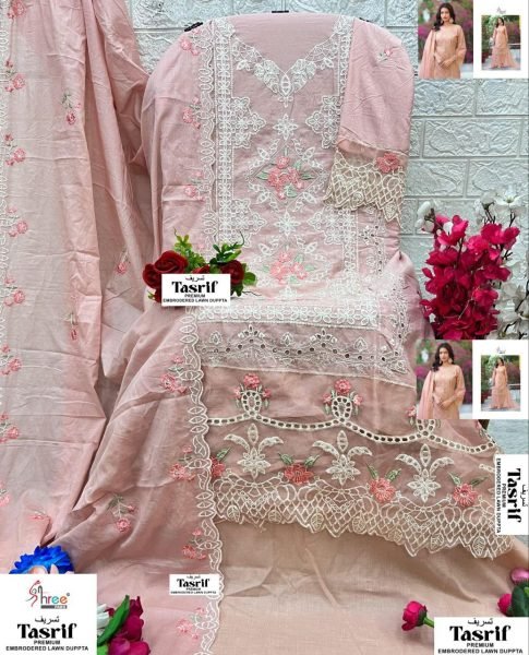 Pakistani Semi Stitched Salwar Kameez Set Pure Lawn Cotton with Intricate Embroidery Pakistani Suits Wholesale