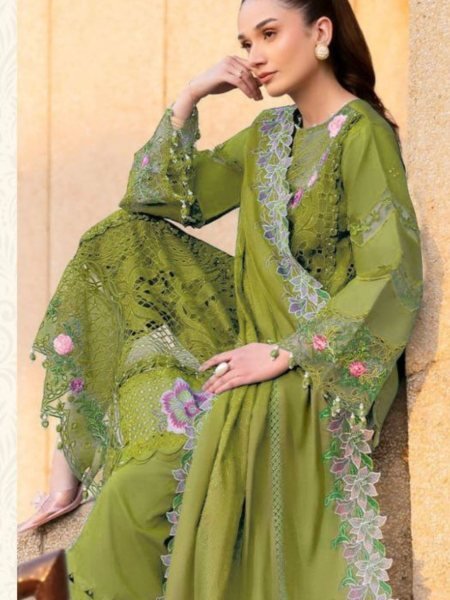 Pakistani Straight Cut Heavy Lawn Cotton Suit By Royal Export  Salwar Kameez