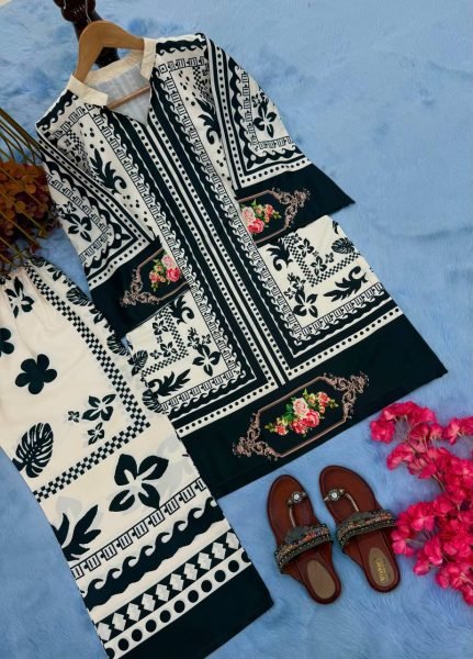 Pakistani Style Crepe Palazzo Set with Digital Print Ready to Wear Elegance Ready To Wear Collection