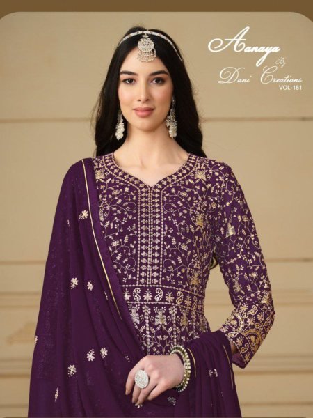 Designer Bollywood Anarkali Salwar Suit Faux Georgette Gown Style Salwar Kameez