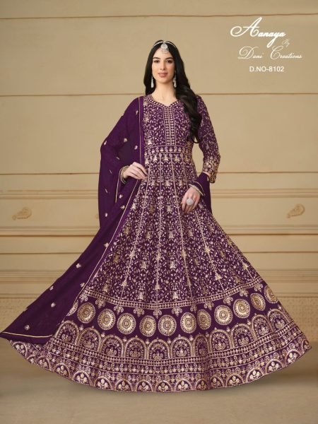 Designer Bollywood Anarkali Salwar Suit Faux Georgette Gown Style Anarakali Gown Wholesale