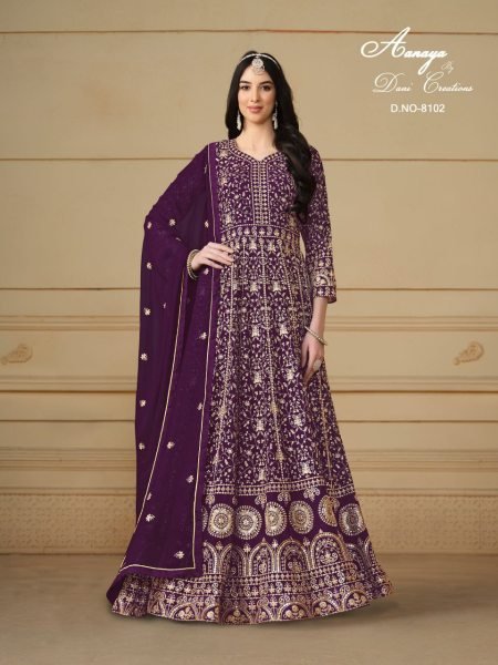 Designer Bollywood Anarkali Salwar Suit Faux Georgette Gown Style Anarakali Gown Wholesale