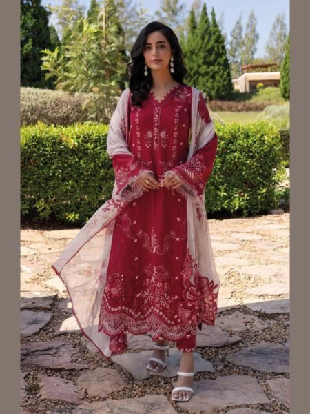 Pakistani Style Heavy Cotton Embroidered Suit Set Affordable Salwar Kameez with Printed Dupatta for Daily Wear Salwar Kameez