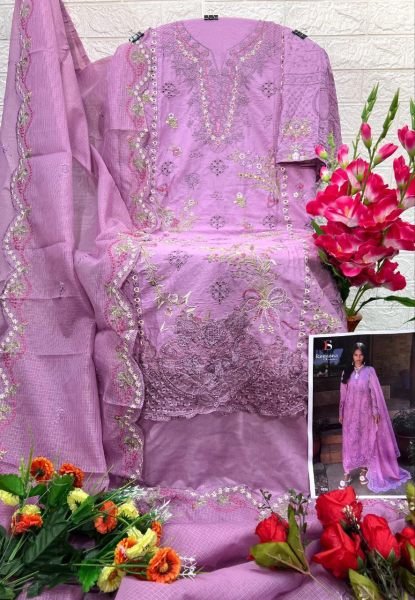 Pakistani Style Heavy Cotton Embroidered Salwar Suit with Printed Dupatta Festive Wear at Affordable Price Pakistani Suits Wholesale