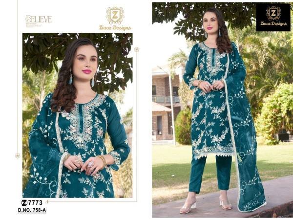 Pakistani Suit – Organza Semi-Stitched Party Wear Outfit At Wholesale Price Pakistani Suits Wholesale