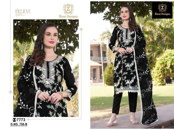 Pakistani Suit – Organza Semi-Stitched Party Wear Outfit At Wholesale Price Pakistani Suits Wholesale