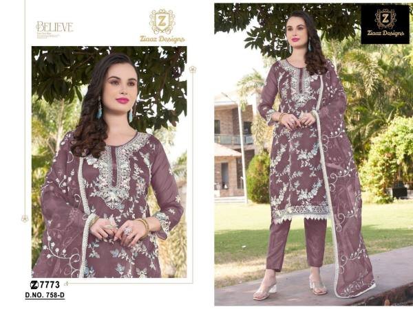 Pakistani Suit – Organza Semi-Stitched Party Wear Outfit At Wholesale Price Pakistani Suits Wholesale
