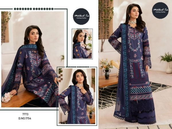 Pakistani Suit Pure Cotton Embroidered Design No 1754 from Mehboob Tex for Wholesale Buyers   Cotton Salwar Kameez Wholesale