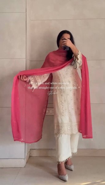 Party Look Heavy Georgette Palazzo Suit with Sequin Embroidery & Latkan Dupatta Ready To Wear Collection
