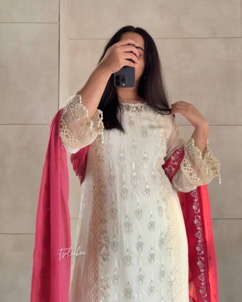 Party Look Heavy Georgette Palazzo Suit with Sequin Embroidery & Latkan Dupatta Ready To Wear Collection