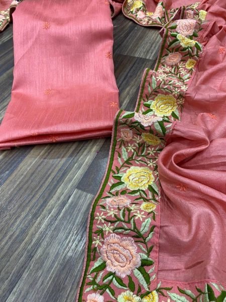 Party Perfect Dolla Silk Saree Set Multi Thread &  Sequins Work with Rich Feentam Blouse Silk Sarees Wholesale