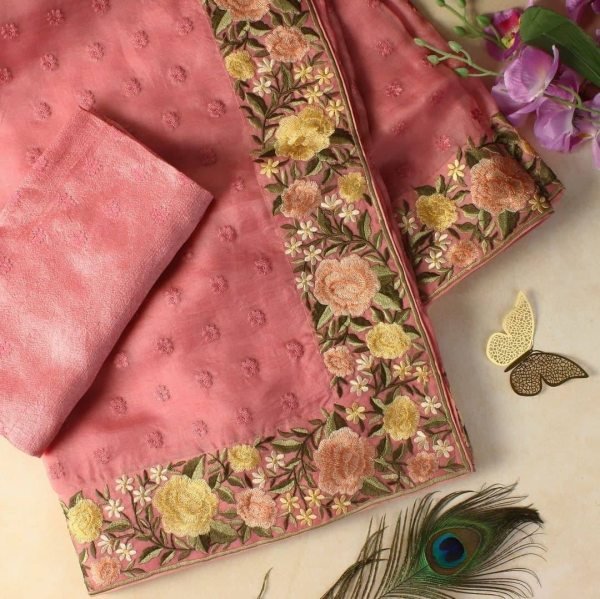 Party Perfect Dolla Silk Saree Set Multi Thread &  Sequins Work with Rich Feentam Blouse Silk Sarees Wholesale