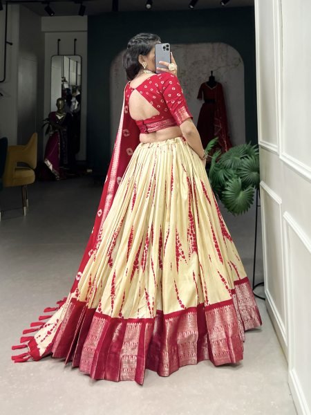 Party Wear Beautiful Dola Silk Half Saree Lehenga Choli in Multi Color Half Saree Lehenga