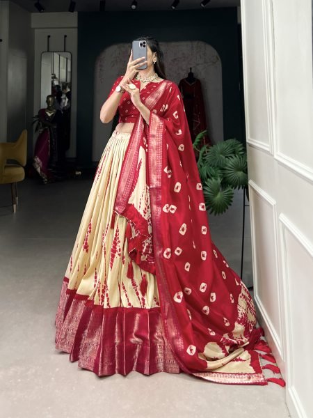 Party Wear Beautiful Dola Silk Half Saree Lehenga Choli in Multi Color Half Saree Lehenga