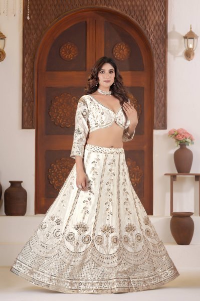 Party wear Charming Chinon Silk Sequence and Zari Embroidery Work Lehenga Choli Designer Lehenga Choli