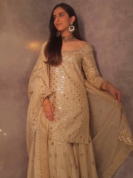 Party Wear Chinon Fabric Foil Paper Sequence Embroidery Suit Set at Wholesale Rates Ready To Wear Collection