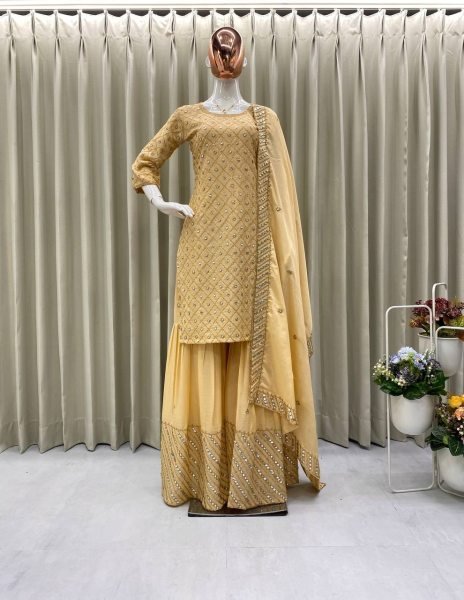 Party Wear Chinon Fabric Foil Paper Sequence Embroidery Suit Set at Wholesale Rates Ready To Wear Collection