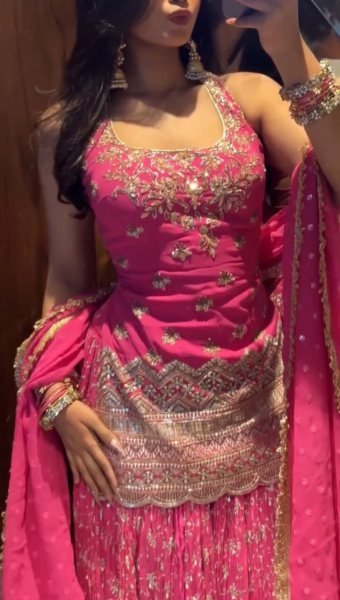 Party Wear Designer Chinon Silk Lehenga with Matching Dupatta Ready To Wear Collection