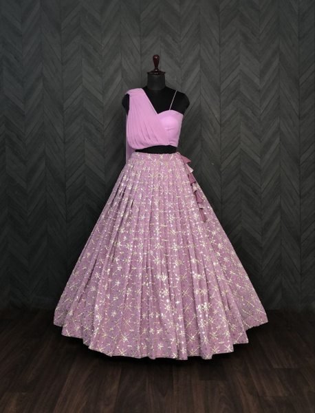 Party Wear Faux Georgette Embroidered Lehenga Choli Designer Lehenga Choli