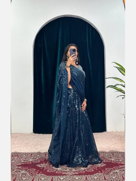 Party Wear Faux Georgette Lehenga Choli With Embroidered Work  Designer Lehenga Choli