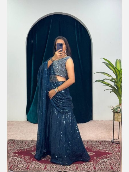 Party Wear Faux Georgette Lehenga Choli With Embroidered Work  Designer Lehenga Choli