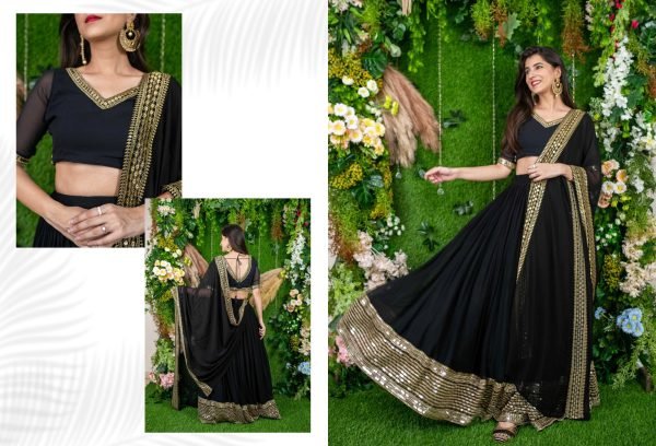 Party Wear Georgette Lehenga Choli Set for Women Bollywood Style Zari Sequin Work Best for Wedding Festival Designer Lehenga Choli