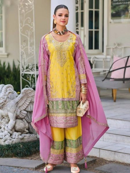 Shruti Suits Haldi Viscose With Heavy Beautiful Designer Ready Made Festive Wear  Suits Wholesaler Surat