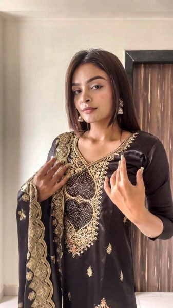 Party Wear Malay Satin Silk Kurti With Satin Silk Dupatta Ready To Wear Collection