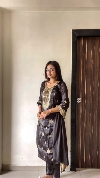 Party Wear Malay Satin Silk Kurti With Satin Silk Dupatta Ready To Wear Collection