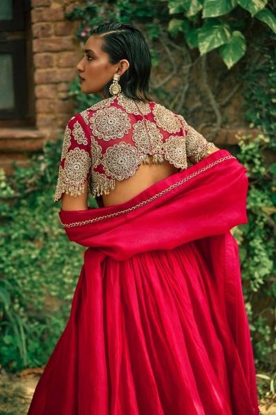 Partywear Roman Silk Embroidered Lehenga Choli For Woman At Best Rates Designer Lehenga Choli