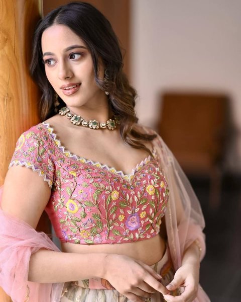 Pastel Pink Chinon Silk Lehenga with Embroidered Blouse & Net Dupatta Party Perfect Designer Lehenga Choli