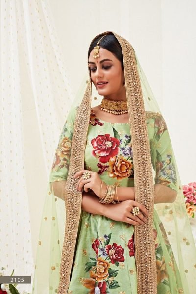 Pearl Grace Digital Print Satin Silk Lehenga with Dori   Sequin Embroidery Available At Wholesale Price Bridal Lehenga Choli