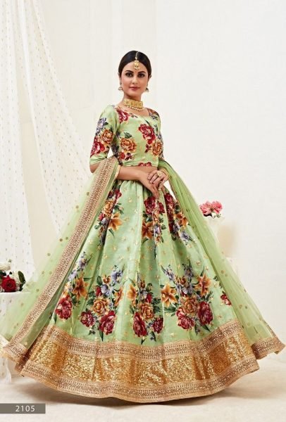 Pearl Grace Digital Print Satin Silk Lehenga with Dori   Sequin Embroidery Available At Wholesale Price Bridal Lehenga Choli