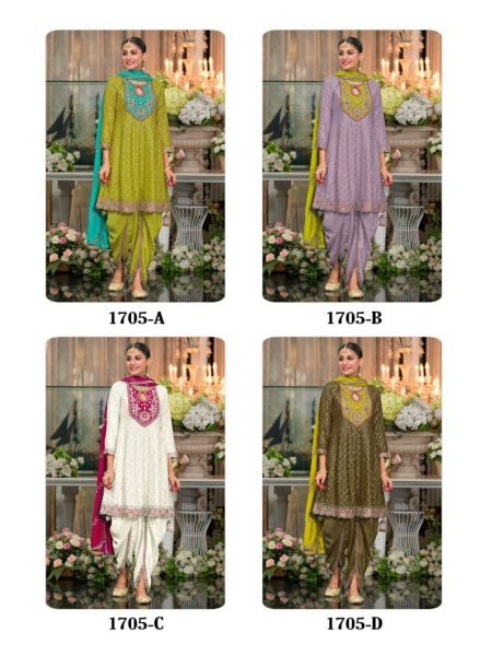Dhoti Style Elegance Pearl White Chinon Suit with Patiala Look for Festive Events Designer Plazzo Salwar Suits Wholesale