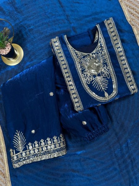 Gorgeous Blue Girls Ethnic Wear Top Palazzo Dupatta Set for Wedding Collection Girls Wear