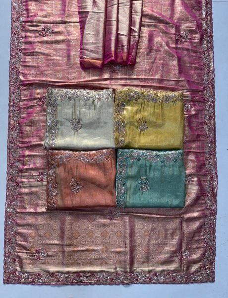 Perfect Cream Designer Kanjivarm Silk Saree with Sequin Embroidery Work For Wedidng Silk Sarees Wholesale